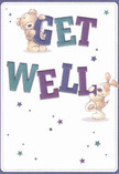 Radiating cheerful encouragement from the very first glance, this illustrated get well card embodies the comforting, community-focused essence of Enfield. Two lovable characters-a teddy bear with soft brown fur and a puppy with floppy, sandy ears-seem to leap straight from the artwork, joyfully embracing the large, colourful letters of 'Get Well.' The text shimmers in confident shades of indigo and teal, resting atop a gentle cream backdrop reminiscent of the calm, inviting spaces found near Forty Hall Estate. Sprinkled around the central scene, twinkling blue and purple stars evoke a sense of hope and wonder, like the reassuring glow of lanterns in Enfield's market squares at twilight. The dimension in the card's composition is striking; you can almost feel the bear's plush embrace and the puppy's soothing warmth, as if they might offer a comforting hug. Every detail-the playful typography, the scattering of stars, the lively postures-comes together to create a visual message that feels as soothing as a bespoke bouquet prepared by a local florist for someone convalescing on Church Street or beside the gentle trails of Hilly Fields. There's a quiet magic in the way the image draws forward hope and reassurance, making it a perfect pairing for a heartfelt floral arrangement meant to brighten a neighbour's recovery. Wrapped in innocence, sincerity, and local care, this card is more than a greeting-it's a radiant gesture of support, thoughtfully in tune with Enfield's enduring sense of kindness.